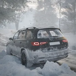 Mercedes Benz GLS 2020 in Winter Forest