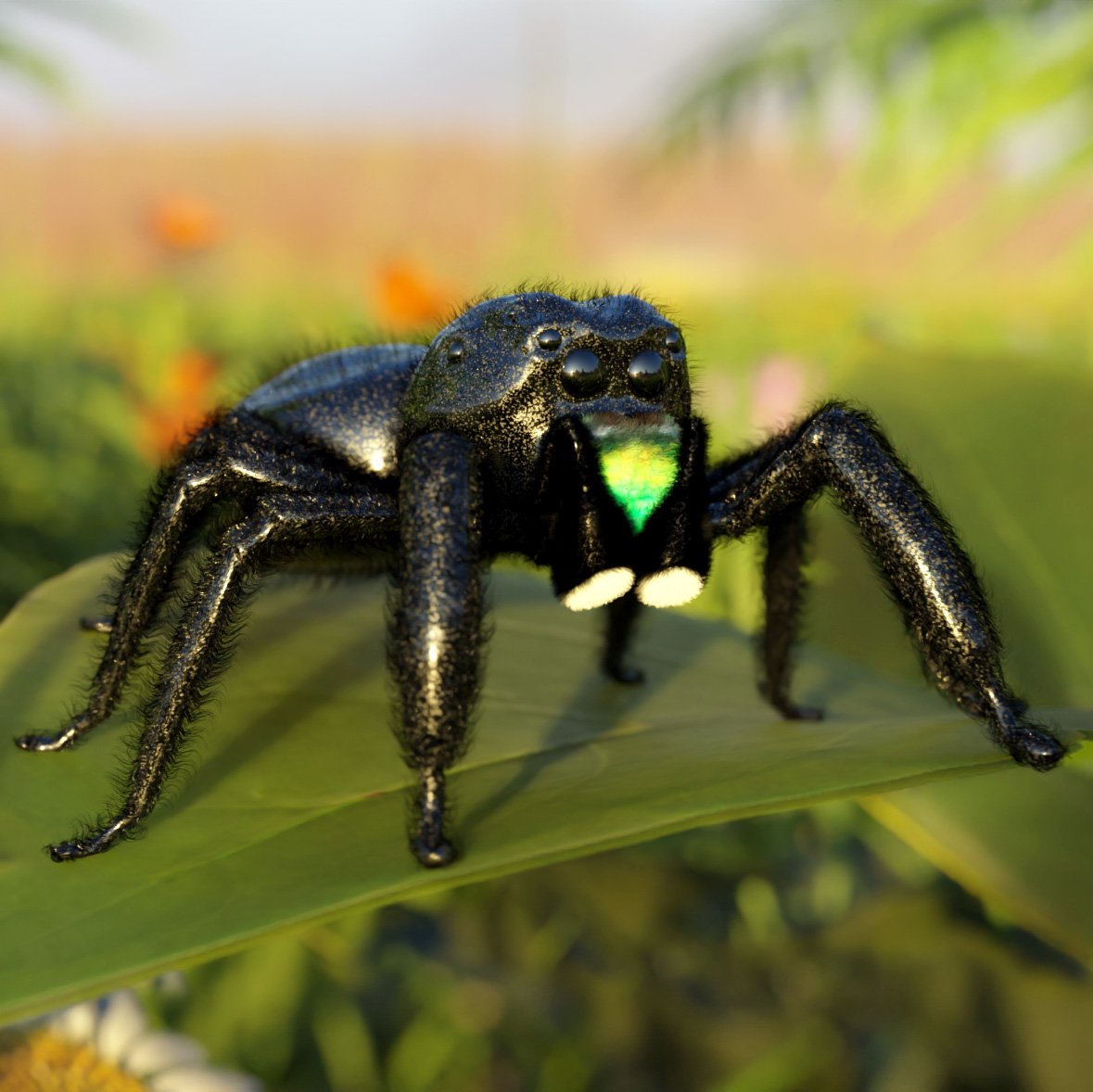 Jumping spider | Insects models | BlenderKit