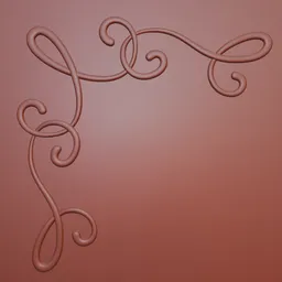 Ornate scrollwork 3D sculpting brush pattern for Blender modeling.
