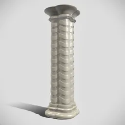 Detailed medieval-style quadrilobate column 3D model, designed for use in Blender, suitable for street scene rendering.