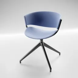 Blue modern design office chair 3D model with customizable procedural shaders in Blender.