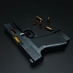 Custom Tactical Pistol with Gold Accents