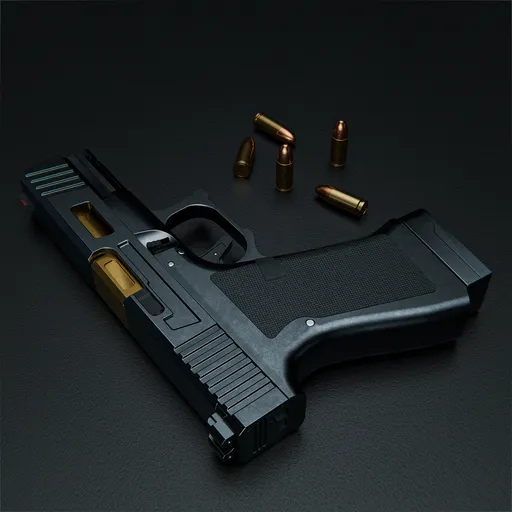 Custom Tactical Pistol with Gold Accents