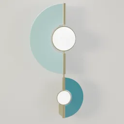 Sophisticated Blender 3D model featuring a brass-detail yoyo wall light with a pearly glass look.