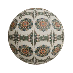 Circular flower motif wallpaper