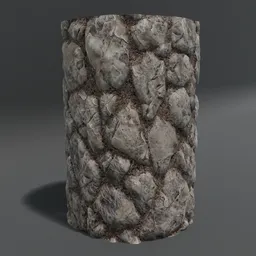 Stone Cylinder Post Pillar Boulder