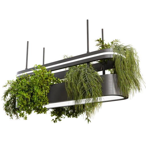 Pendant light with plants