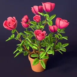 Stylized rose houseplant