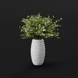 Minimal Green Leaf Vase