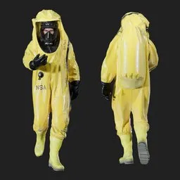 Hazmat Specialist Walking Pose Yellow