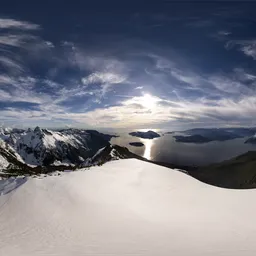 Snow Mountain Top Sunny Day