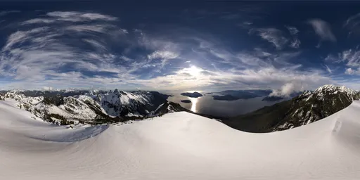 Snow Mountain Top Sunny Day