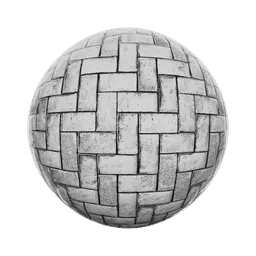 High-quality seamless white bricks PBR material without imperfections for Blender 3D rendering, 2K texture.