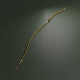Detailed 3D model of a traditional Japanese Yumi bow, optimized for Blender, ideal for historic and military renderings.