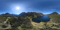 Sunny Day Mountain Valley Lake