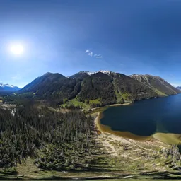 Sunny Day Mountain Valley Lake