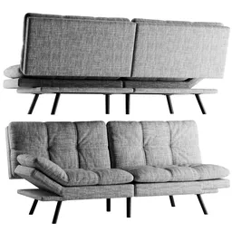 Realistic 3D sofa model showcasing detailed textures and modern design, perfect for Blender rendering and visualization.