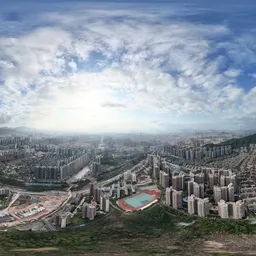 Highsky clouds building forest