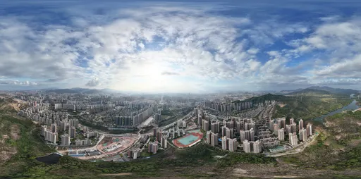 Highsky clouds building forest