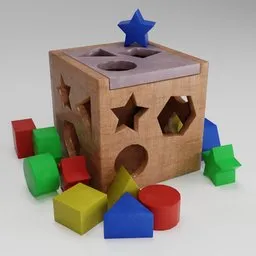 Wooden Shape Sorter Toy with Blocks