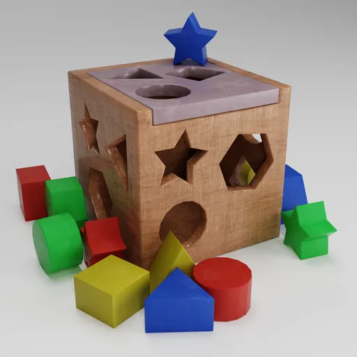Wooden Shape Sorter Toy with Blocks