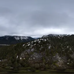 Gloomy Overcast over Canadian Mountains