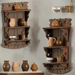 Rustic Wooden Shelf Set