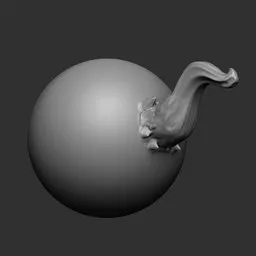NS Horn 06 sculpting brush effect for 3D dragon models on Blender software.