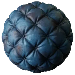 Quilted Leather Blue Stained