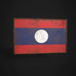 Laos Flag Picture Frame