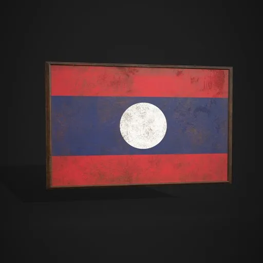 Laos Flag Picture Frame