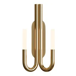 Minimalist gold Rousseau sconce 3D model with etched crystal details, ideal for modern interior Blender projects.