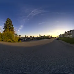 Residential City Street Sunset