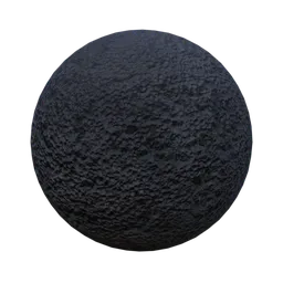 Black lava rock texture PBR material for 3D modeling and rendering in Blender and similar apps.