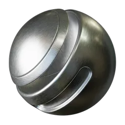 Realistic brushed metal PBR material suitable for Blender 3D and other 3D modeling apps, displaying fine grain texture and subtle reflections.