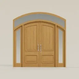 Grand Arched Double Wood Door