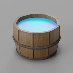 Wooden Water Half Barrel
