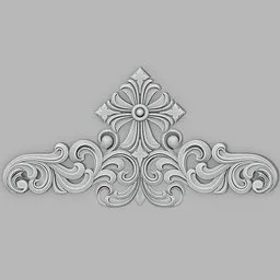 Detailed 3D sculpted ornament imprint from Complex Ornament Brush for modeling in Blender.