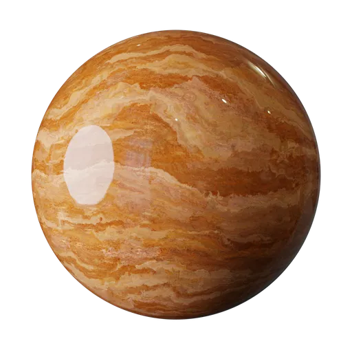 High-quality 4K PBR Orange Travertine texture for enhancing photorealism in 3D scenes, versatile for various applications.