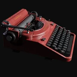 1932 Noiseless Typewriter Burgundy