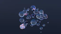Abstract Floating Iridescent Bubbles