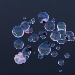 Abstract Floating Iridescent Bubbles
