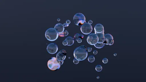 Abstract Floating Iridescent Bubbles