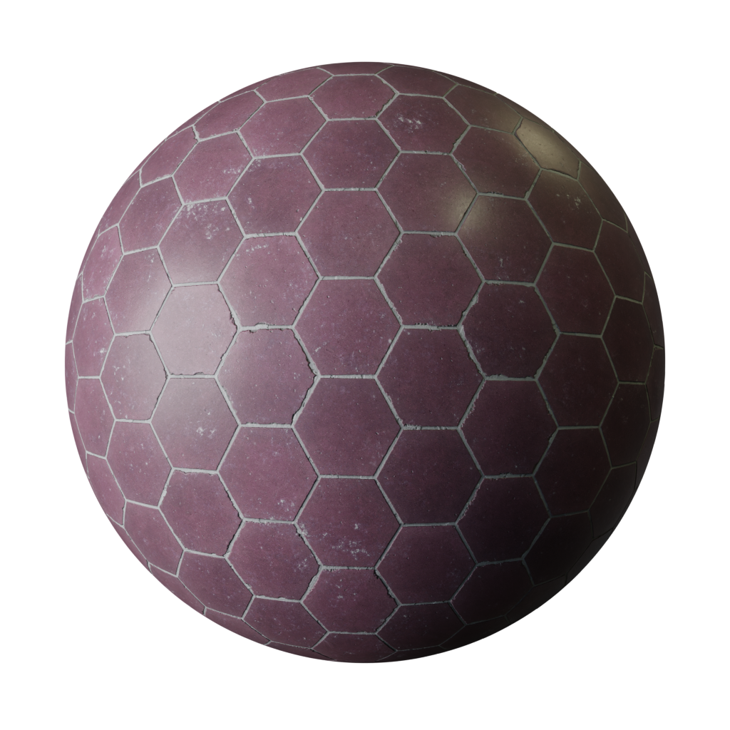 Hexagonal purple tiles | FREE tiles materials | BlenderKit