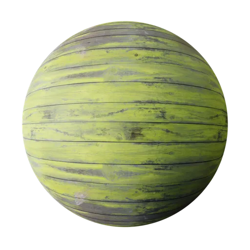 Highly detailed PBR texture of aged, painted wooden planks for 3D modeling and rendering in Blender and other applications.
