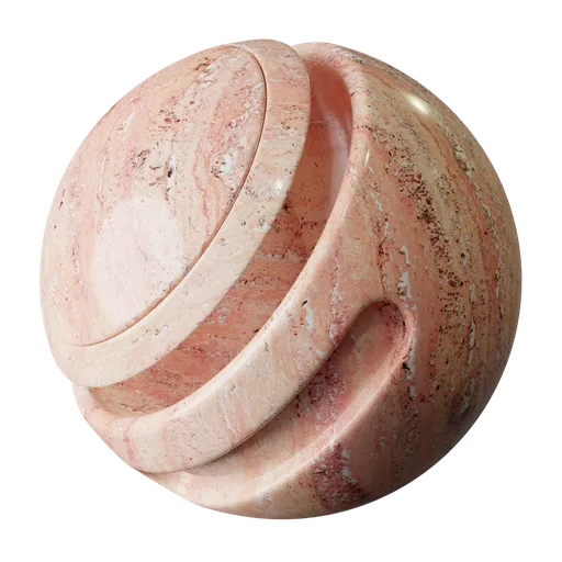 High-quality PBR pink marble texture for 3D modeling in Blender, suitable for realistic interior and exterior visualizations.