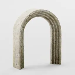 Detailed 3D model of a medieval stone arch with realistic textures, suitable for Blender 3D projects.