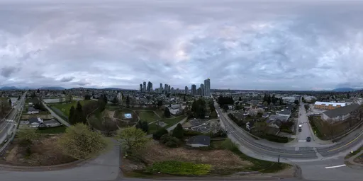 City Buildings Overcast Sunset
