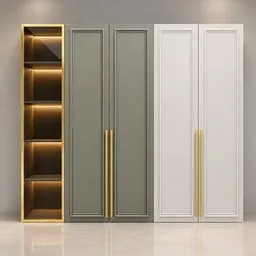 Luxury Wardrobe Cabinet with LED Shelves