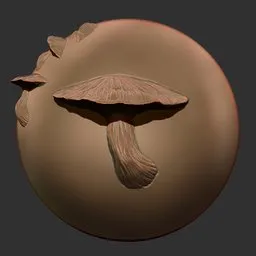 3D Blender sculpting brush creating detailed organic textures for mutant or plant-themed models